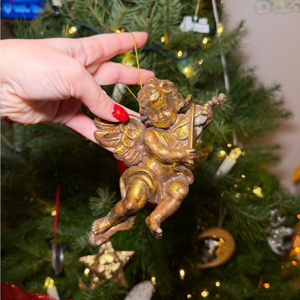 Gold Angel Cherub Ornament